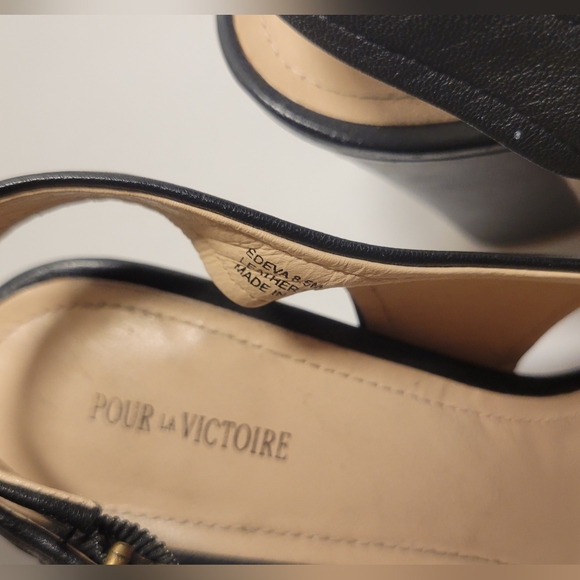 POUR LA VICTOIRE BLACK SLINGBACKS Sz 8.5 - Picture 3 of 12